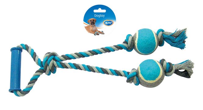 Hovedbilde DOGTOY TUG TOY KNOTTED COTTON LOOP TENNIS BALL 2X ...