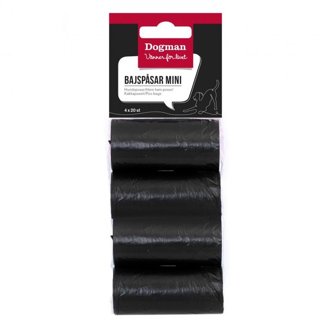 Hovedbilde Dogman Hundeposer mini 4x20p Svart