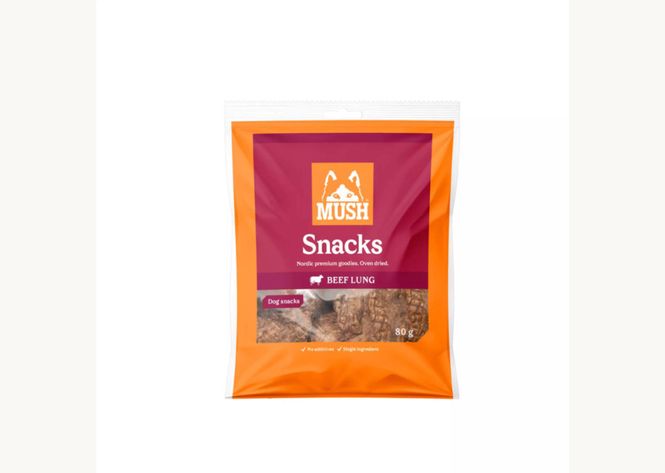 Hovedbilde MUSH SNACKS OKSELUNGER 80G