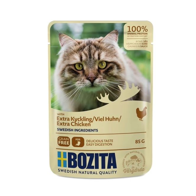 Hovedbilde BOZITA PATE MED EKSTRA KYLLING KATT 85G