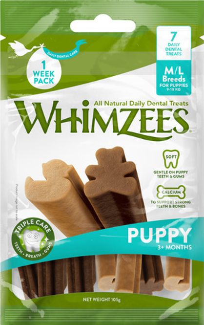 Hovedbilde WHIMZEES TYGGEBEIN PUPPY, M/L 7PK