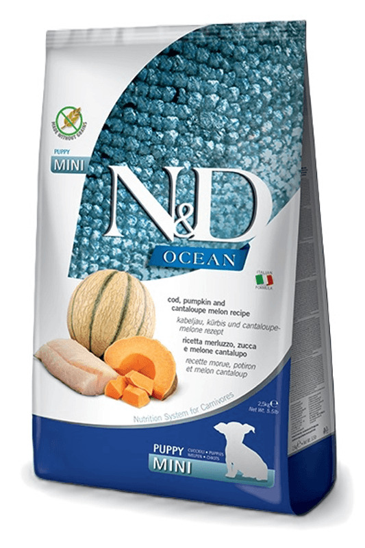 FARMINA N&D OCEAN COD, PUMPKIN AND CANTALOUPE MELON PUPPY MINI