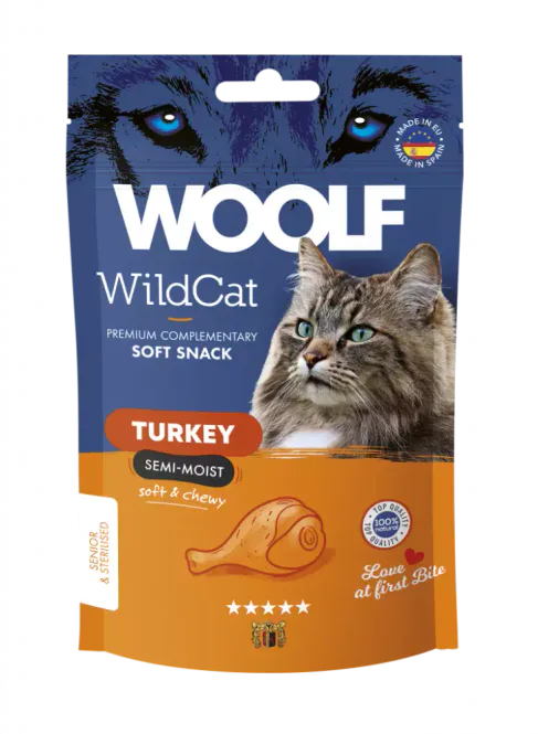 Hovedbilde Woolf Wildcat Snacks Turkey 50G