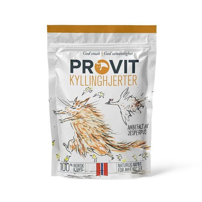 Hovedbilde PROVIT FRYSETØRKET KYLLINGHJERTER TIL KATT 40g